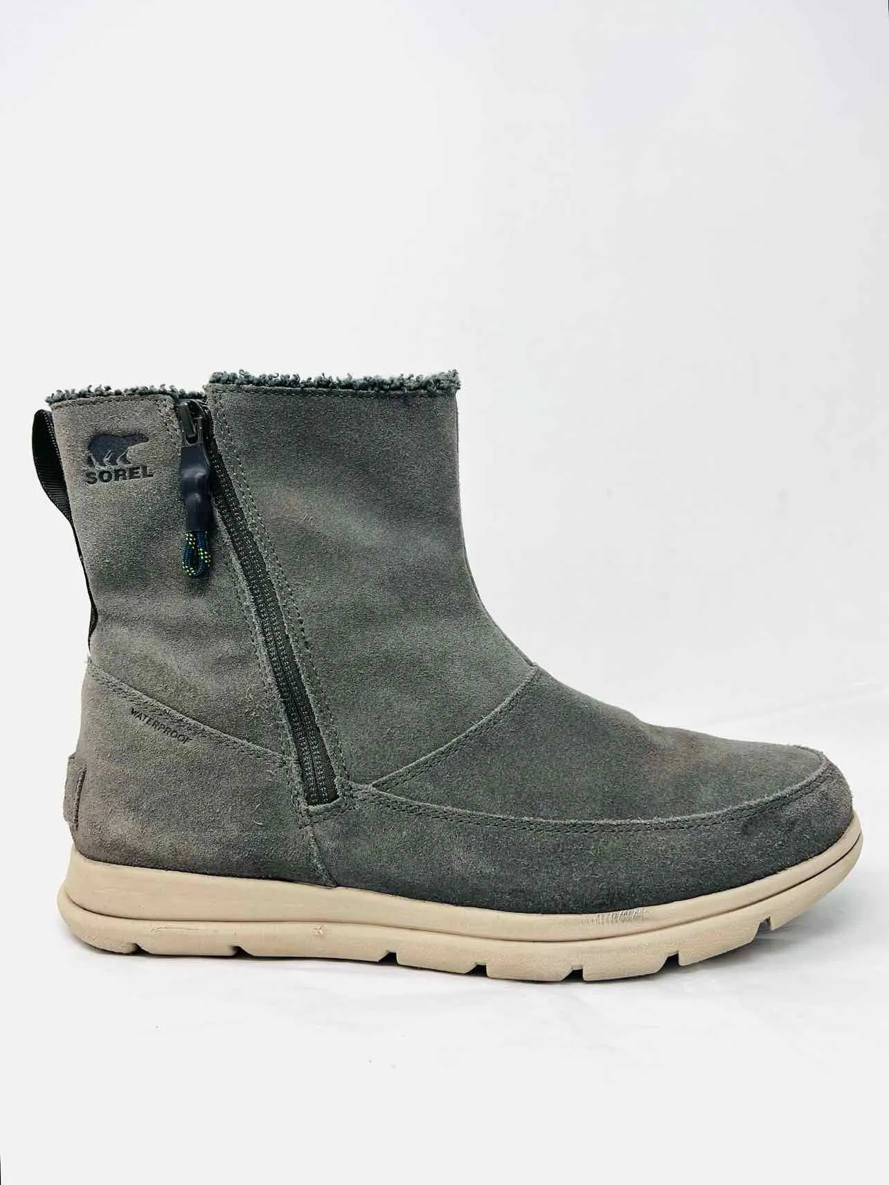 Bottes chelsea en daim olive avec fermeture éclair Sorel taille 9
