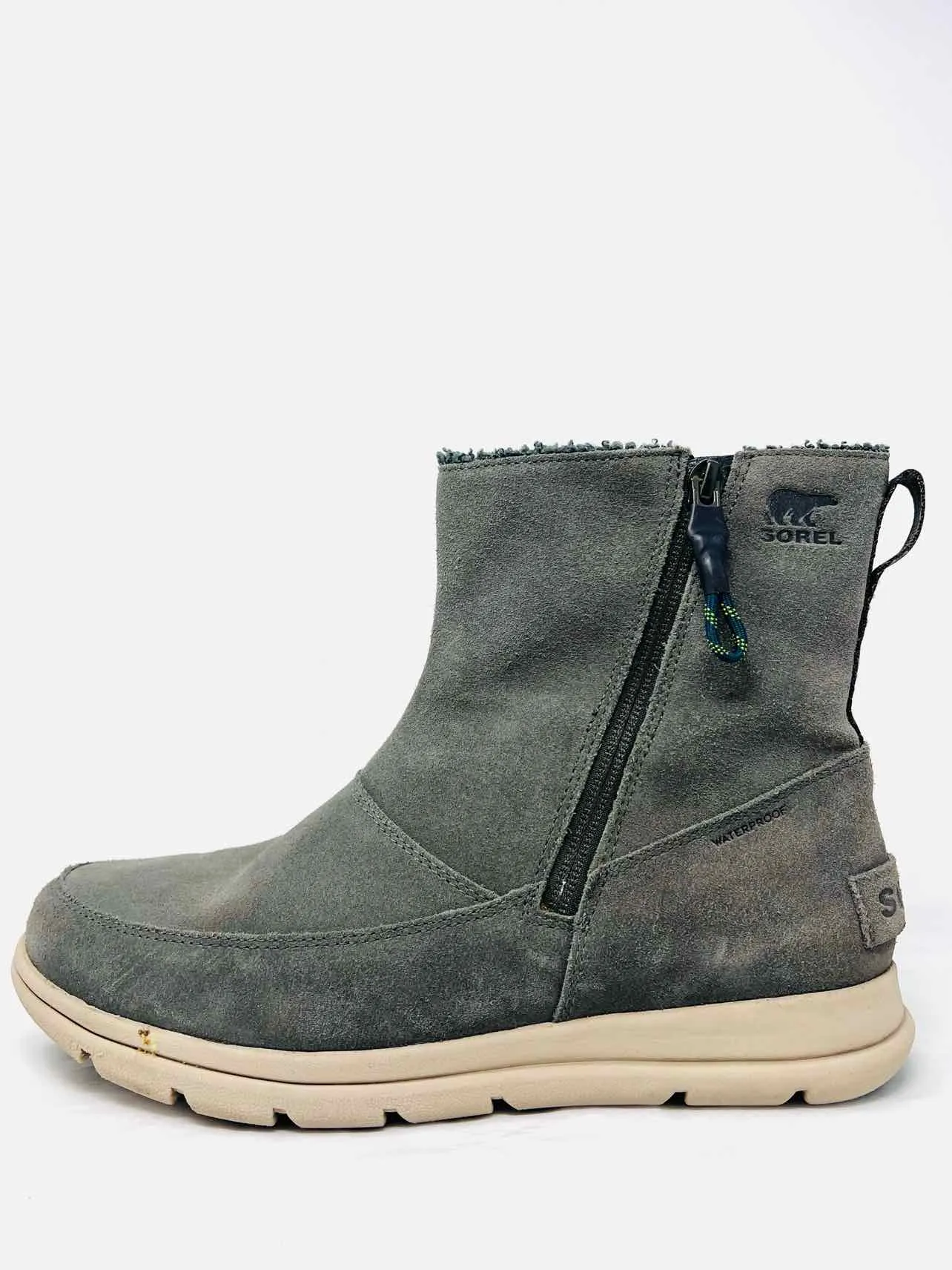 Bottes chelsea en daim olive avec fermeture éclair Sorel taille 9