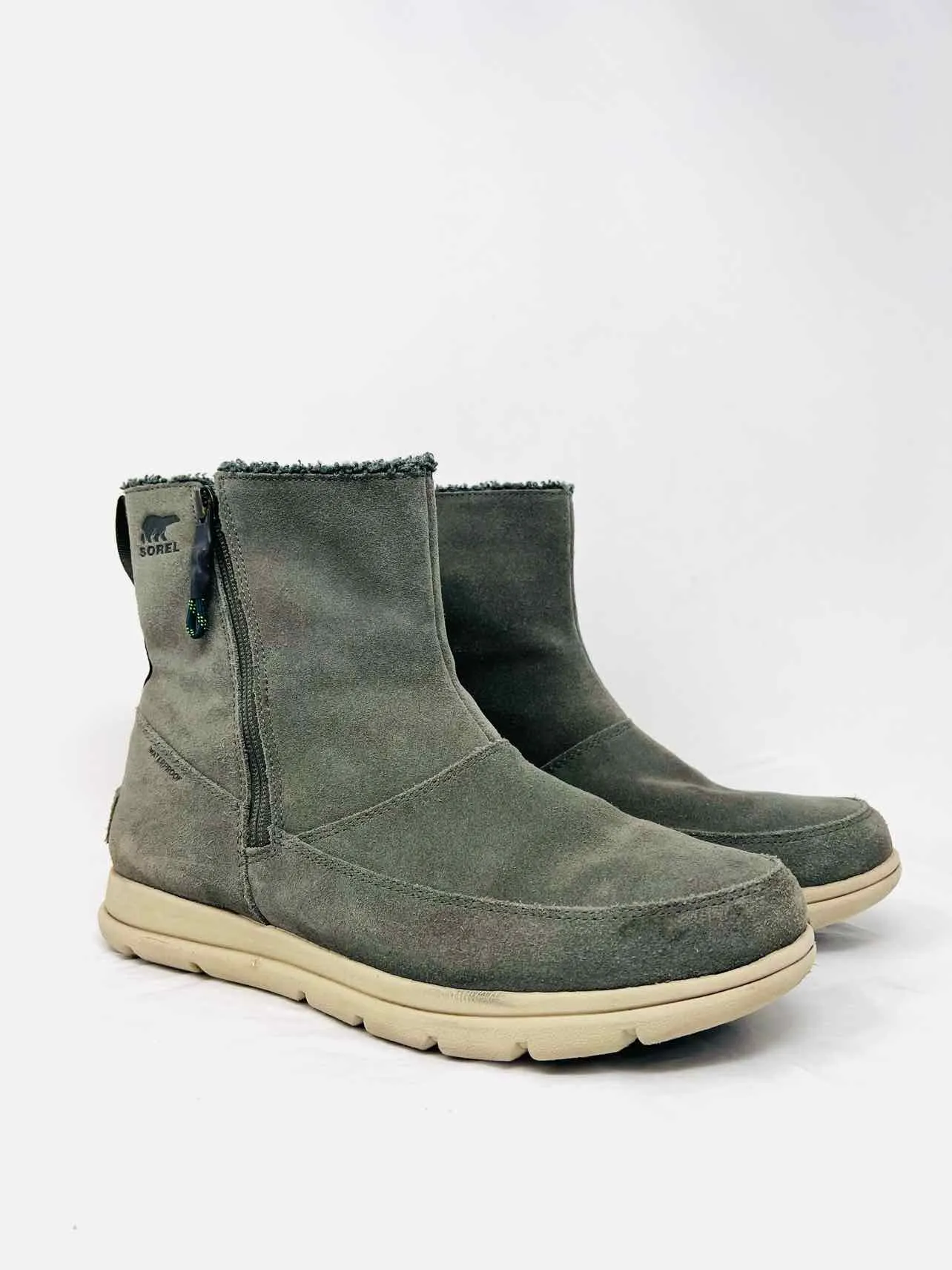 Bottes chelsea en daim olive avec fermeture éclair Sorel taille 9