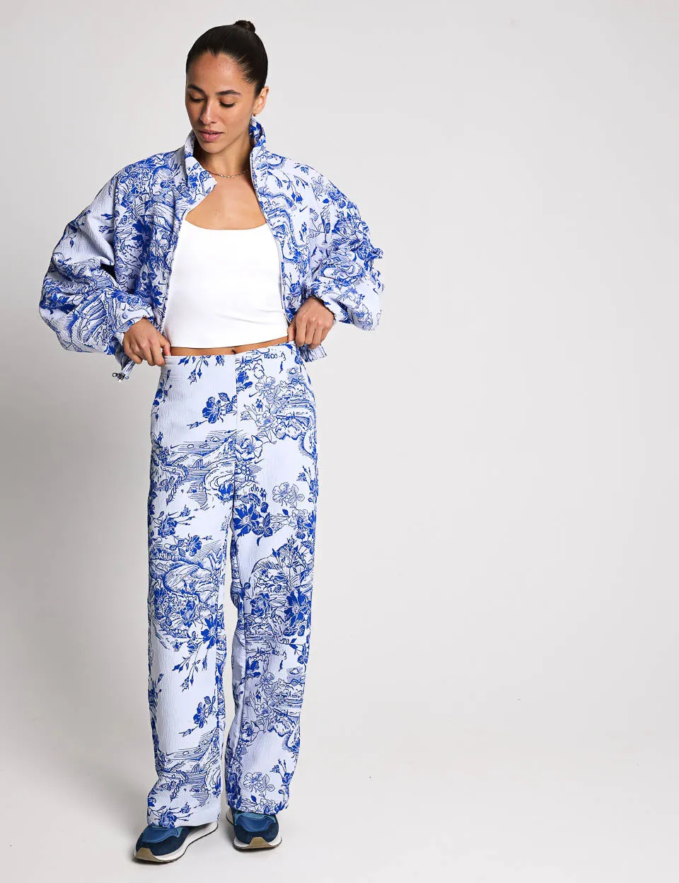 Veste de sport à motifs Jacquard - Blanc/Bleu royal éclatant