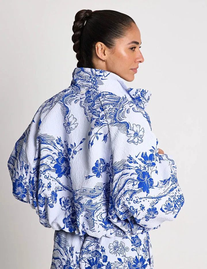 Veste de sport à motifs Jacquard - Blanc/Bleu royal éclatant