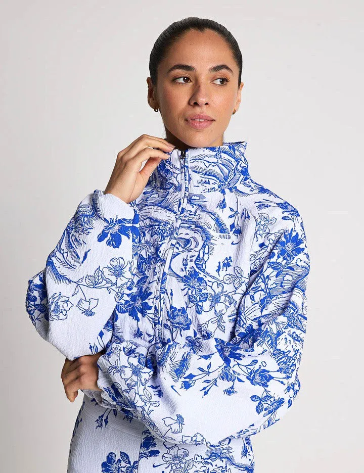 Veste de sport à motifs Jacquard - Blanc/Bleu royal éclatant