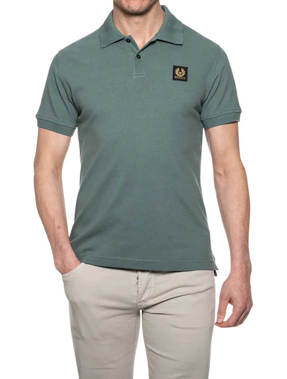 Polo S/S avec patch délavé bleu sarcelle