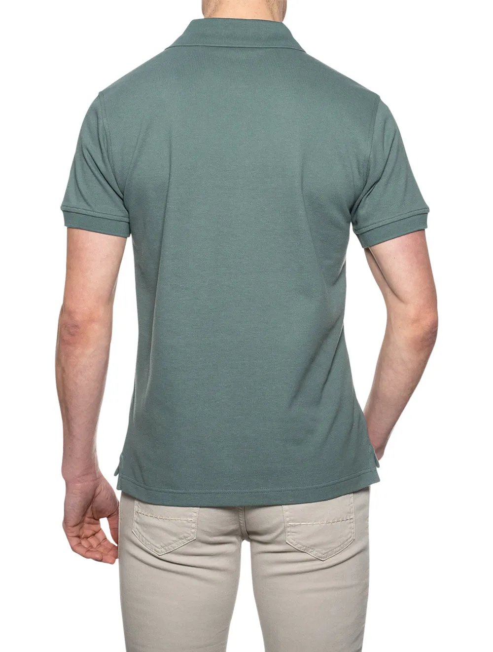 Polo S/S avec patch délavé bleu sarcelle
