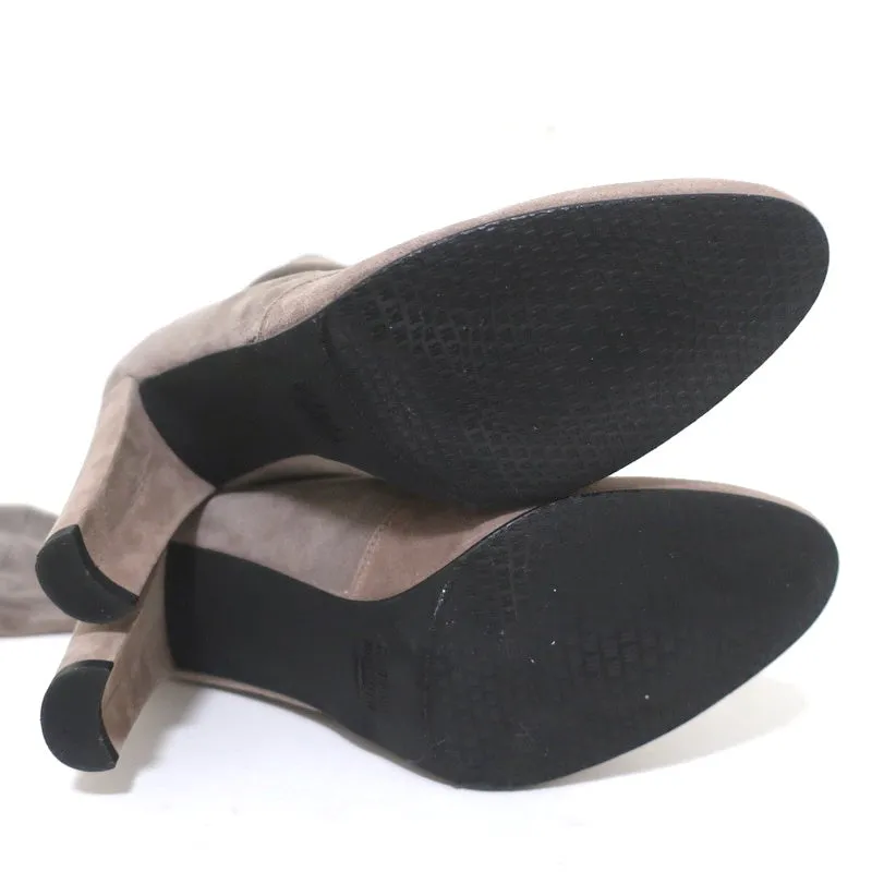 Bottes Stuart Weitzman Highland montantes en suède taupe gris taille 9.5