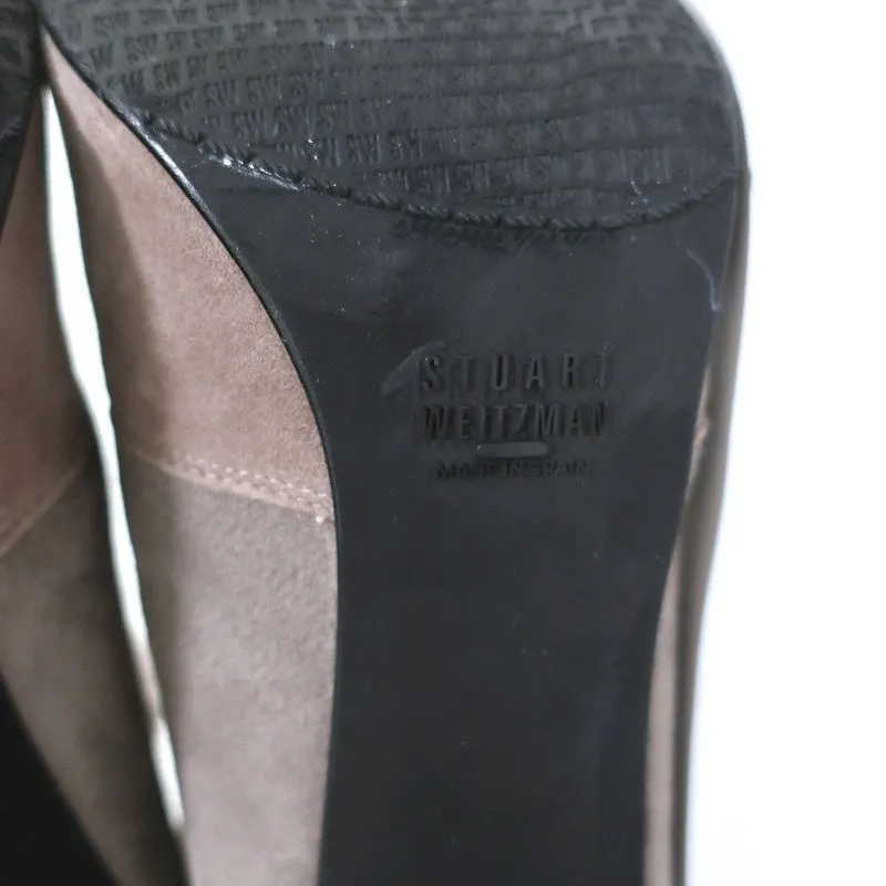 Bottes Stuart Weitzman Highland montantes en suède taupe gris taille 9.5