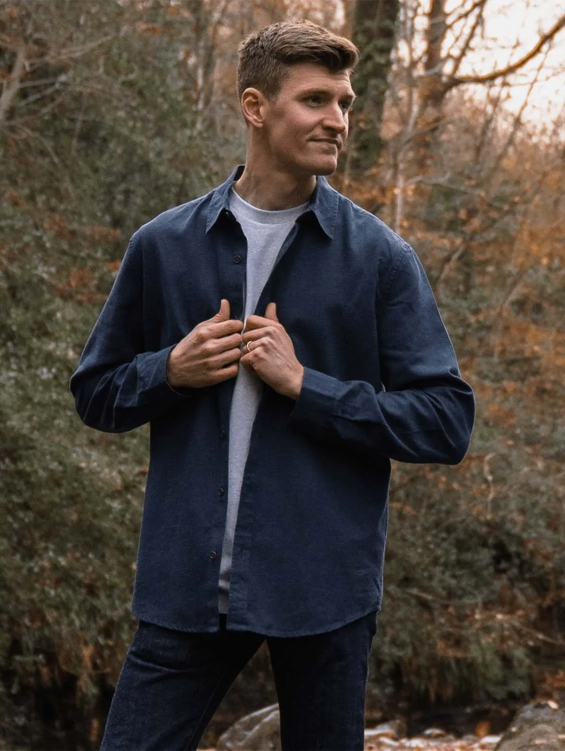 La Chemise Joseph en Mélange de Chanvre | Marine