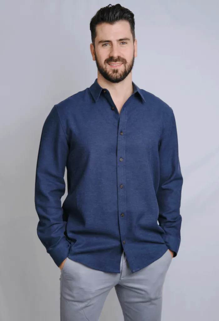 La Chemise Joseph en Mélange de Chanvre | Marine