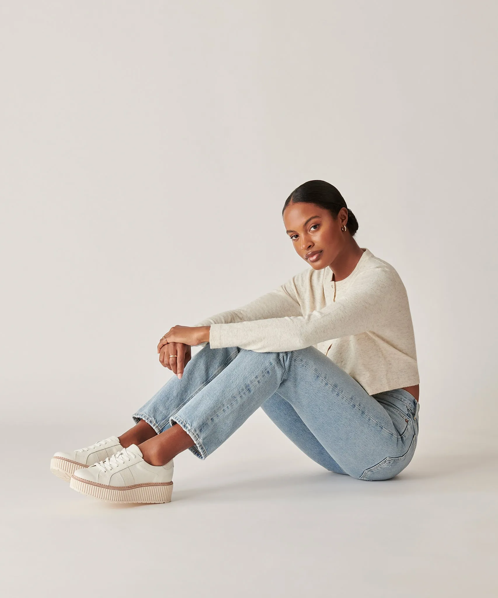 BASKETS TIGER EN CUIR BLANC