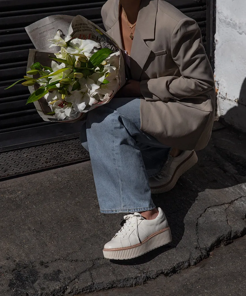BASKETS TIGER EN CUIR BLANC
