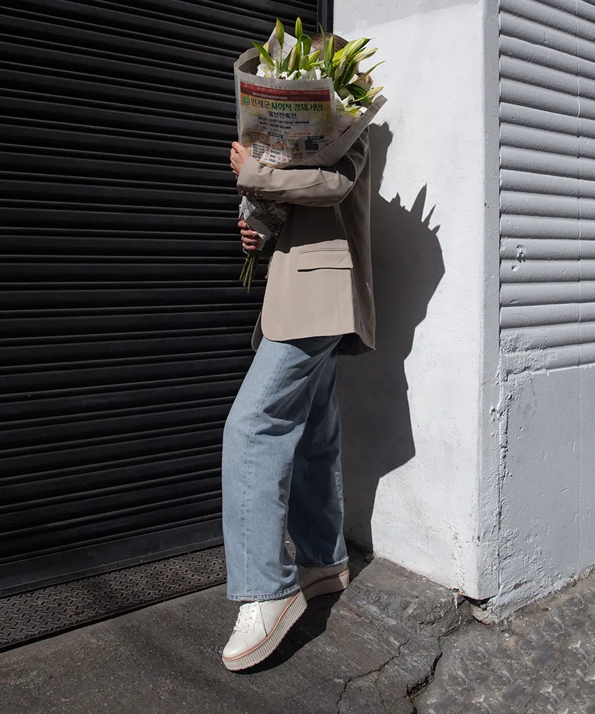 BASKETS TIGER EN CUIR BLANC
