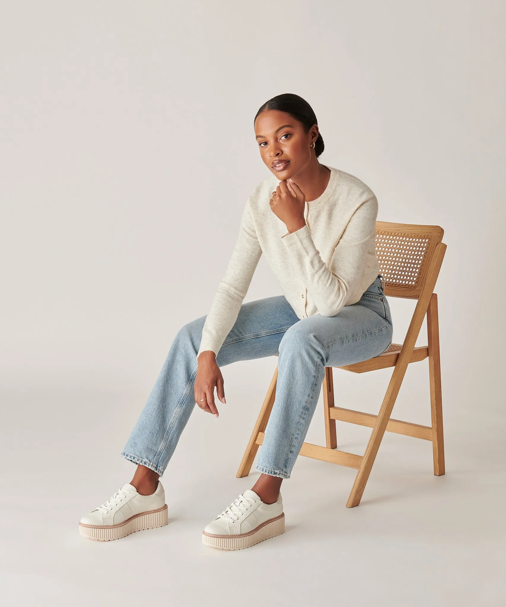 BASKETS TIGER EN CUIR BLANC