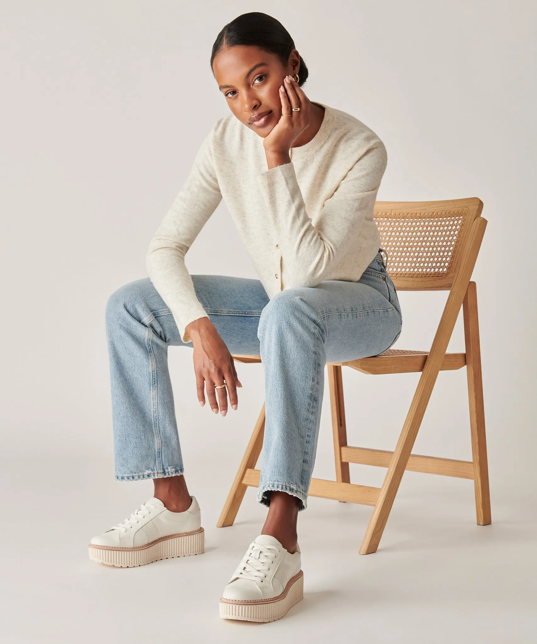 BASKETS TIGER EN CUIR BLANC