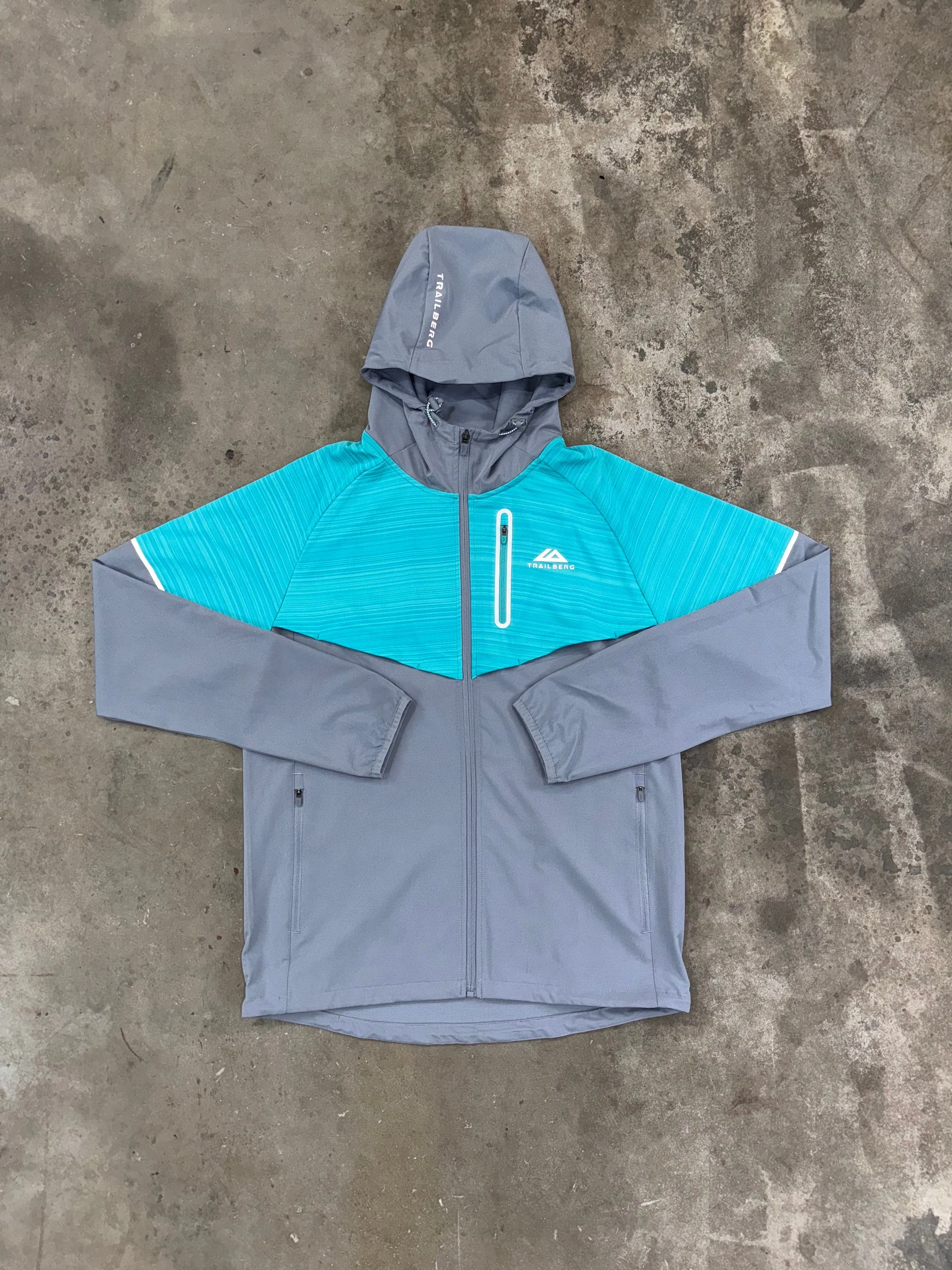 Veste coupe-vent Trailberg Cloud AW24 - Gris / Turquoise