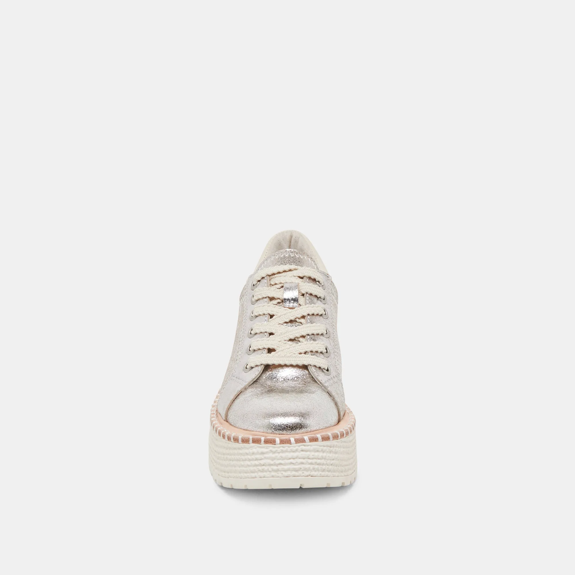 TWAIN SNEAKERS CUIR ARGENTÉ CRAQUELÉ