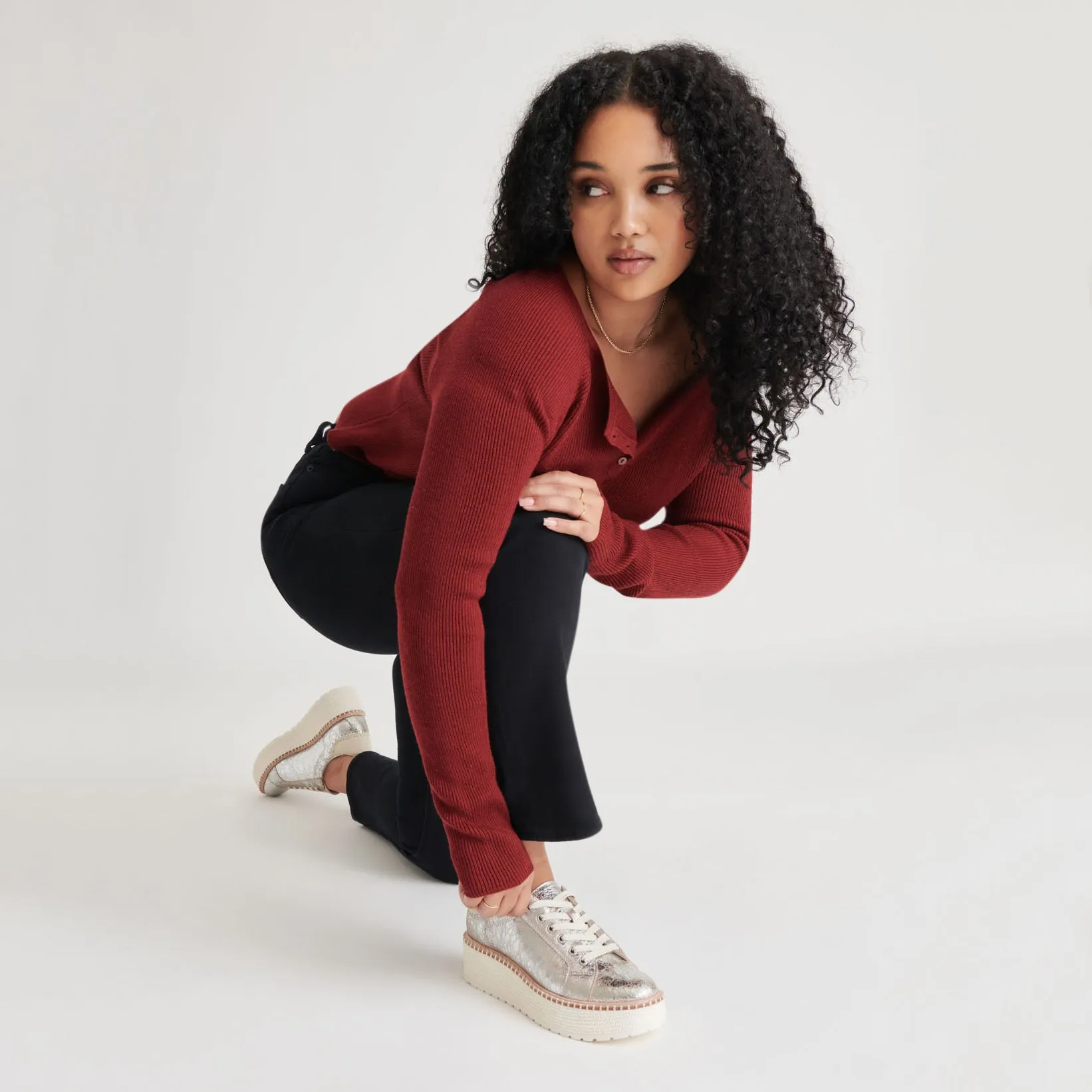 TWAIN SNEAKERS CUIR ARGENTÉ CRAQUELÉ