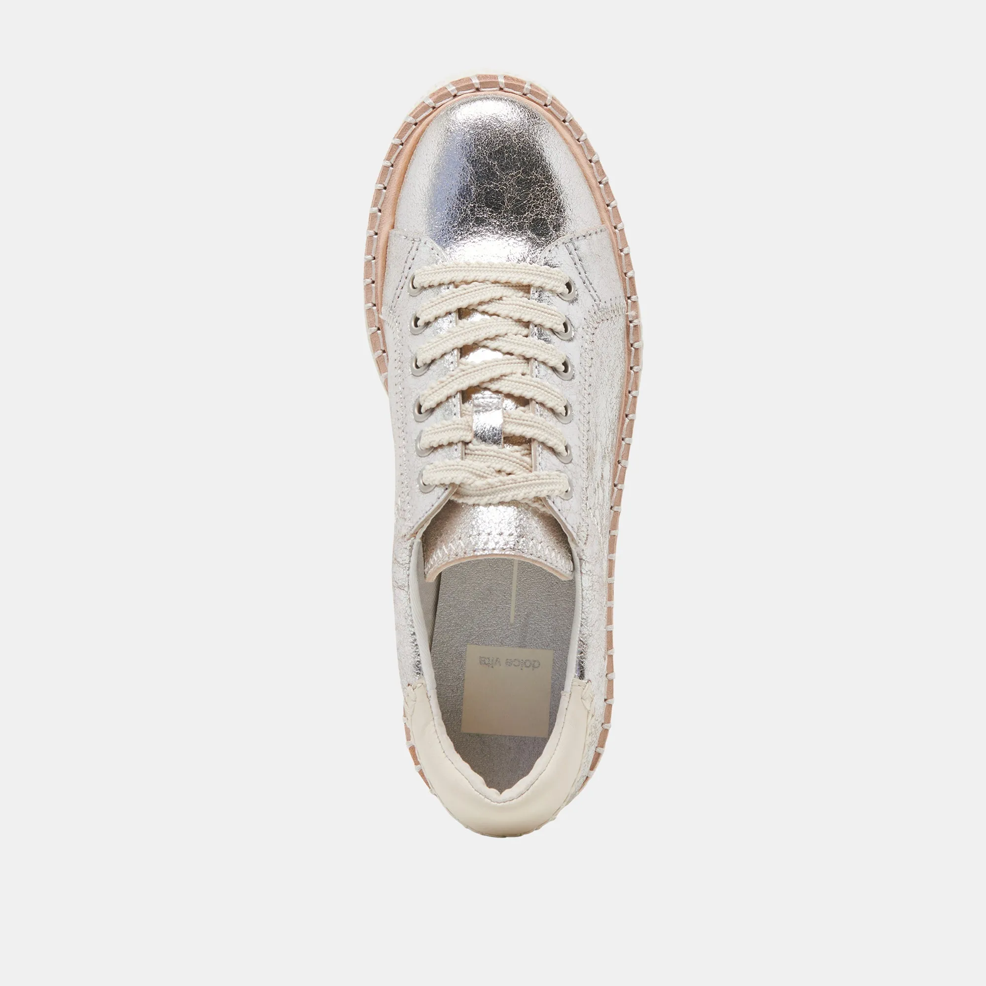 TWAIN SNEAKERS CUIR ARGENTÉ CRAQUELÉ