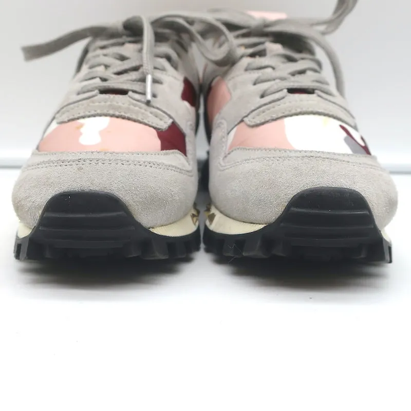 Valentino Soul Rockstud Sneakers Camouflage Rose & Suède Gris Taille 35
