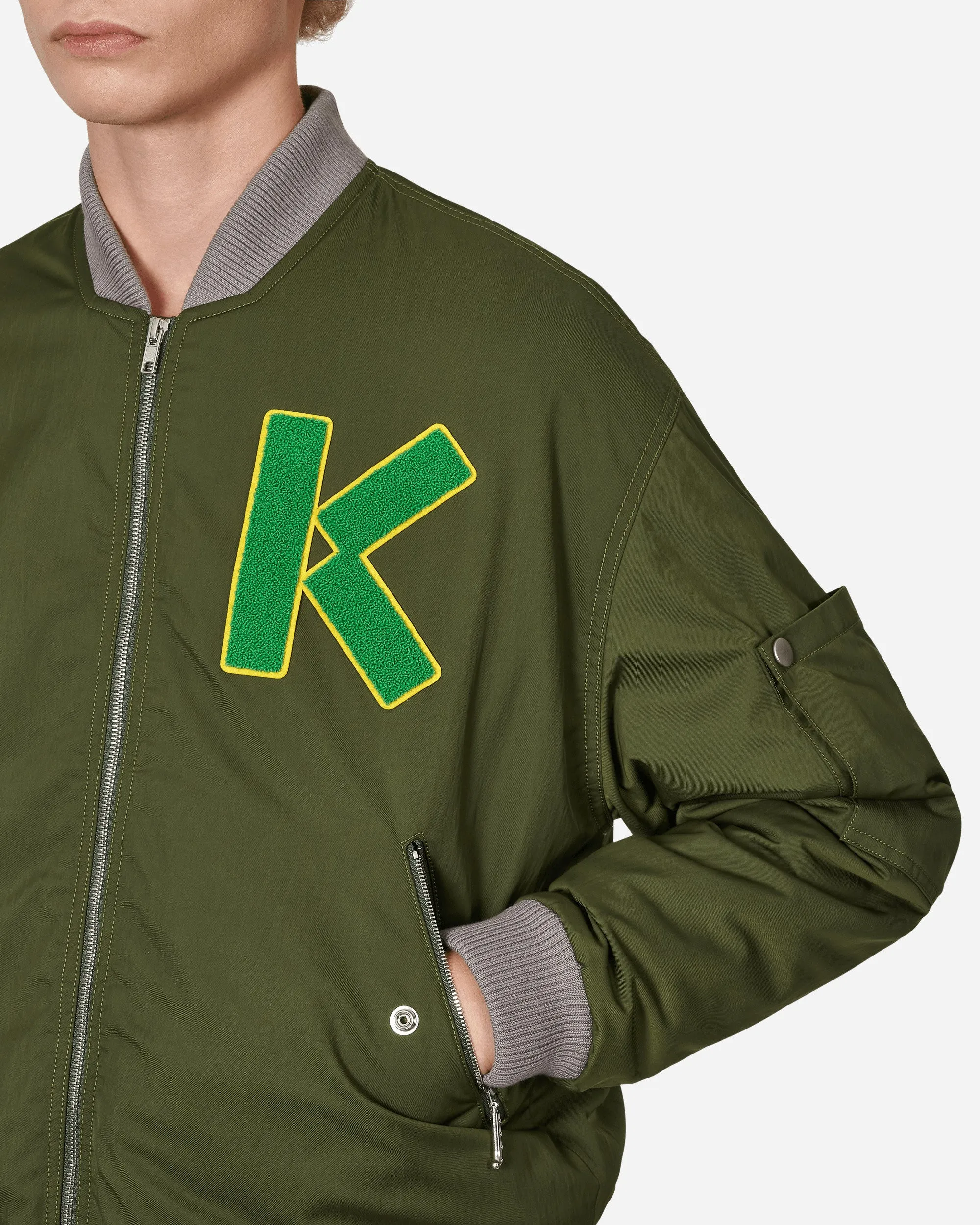 Veste bomber universitaire verte