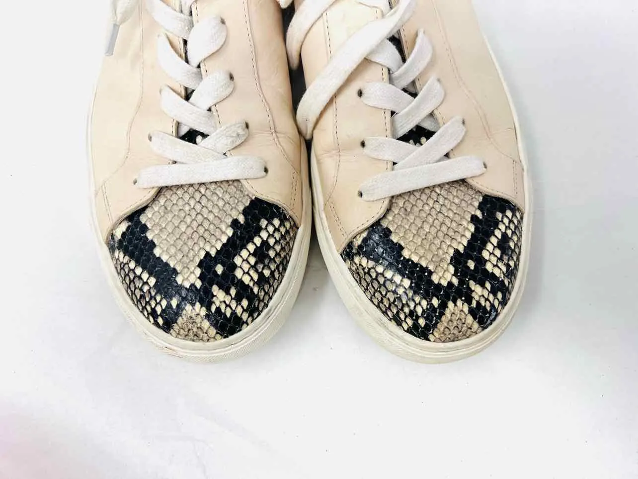 Veronica Beard Taille 10 Chaussures Sneakers Beige/Noir à motifs reptile TEL QUEL
