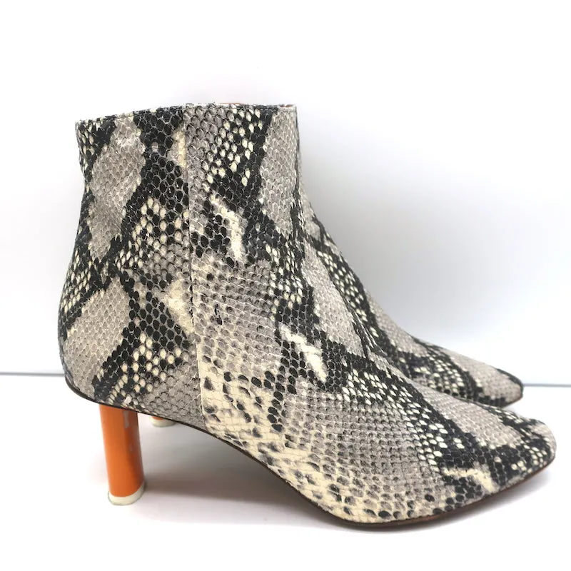 Bottes cheville Vetements Demna Gvasalia plus claires en peau de serpent gris taille 41