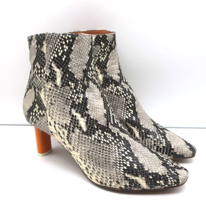 Bottes cheville Vetements Demna Gvasalia plus claires en peau de serpent gris taille 41