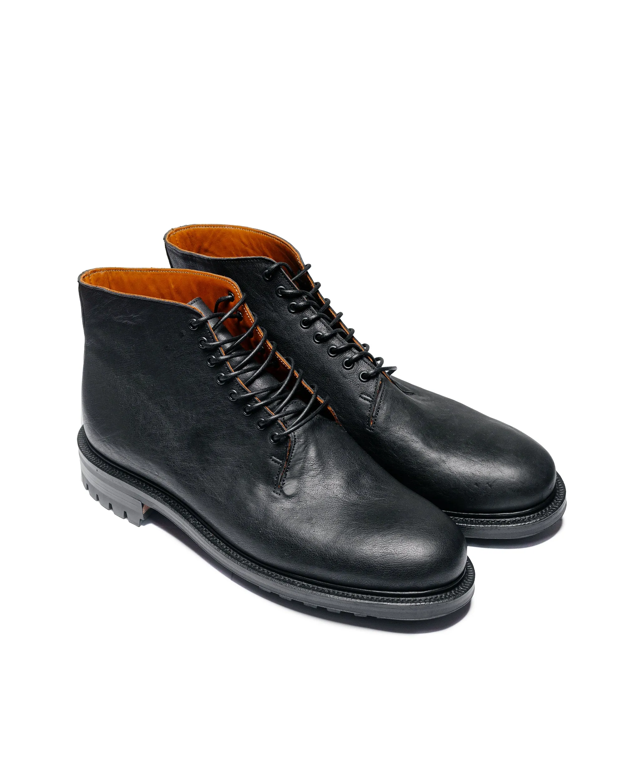 Botte Wholecut Viberg en Kangourou Noir Lavé (Pré-commande)