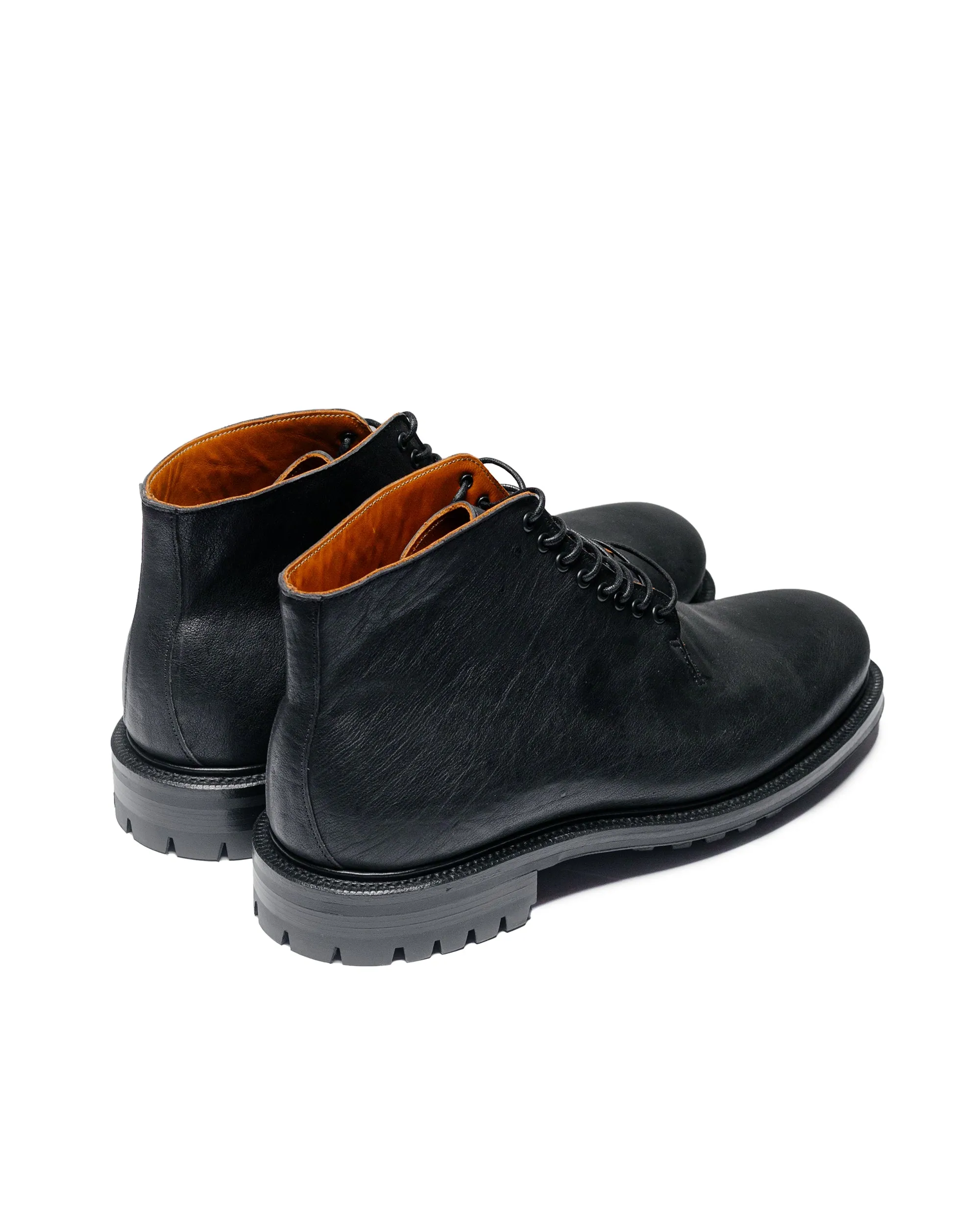 Botte Wholecut Viberg en Kangourou Noir Lavé (Pré-commande)