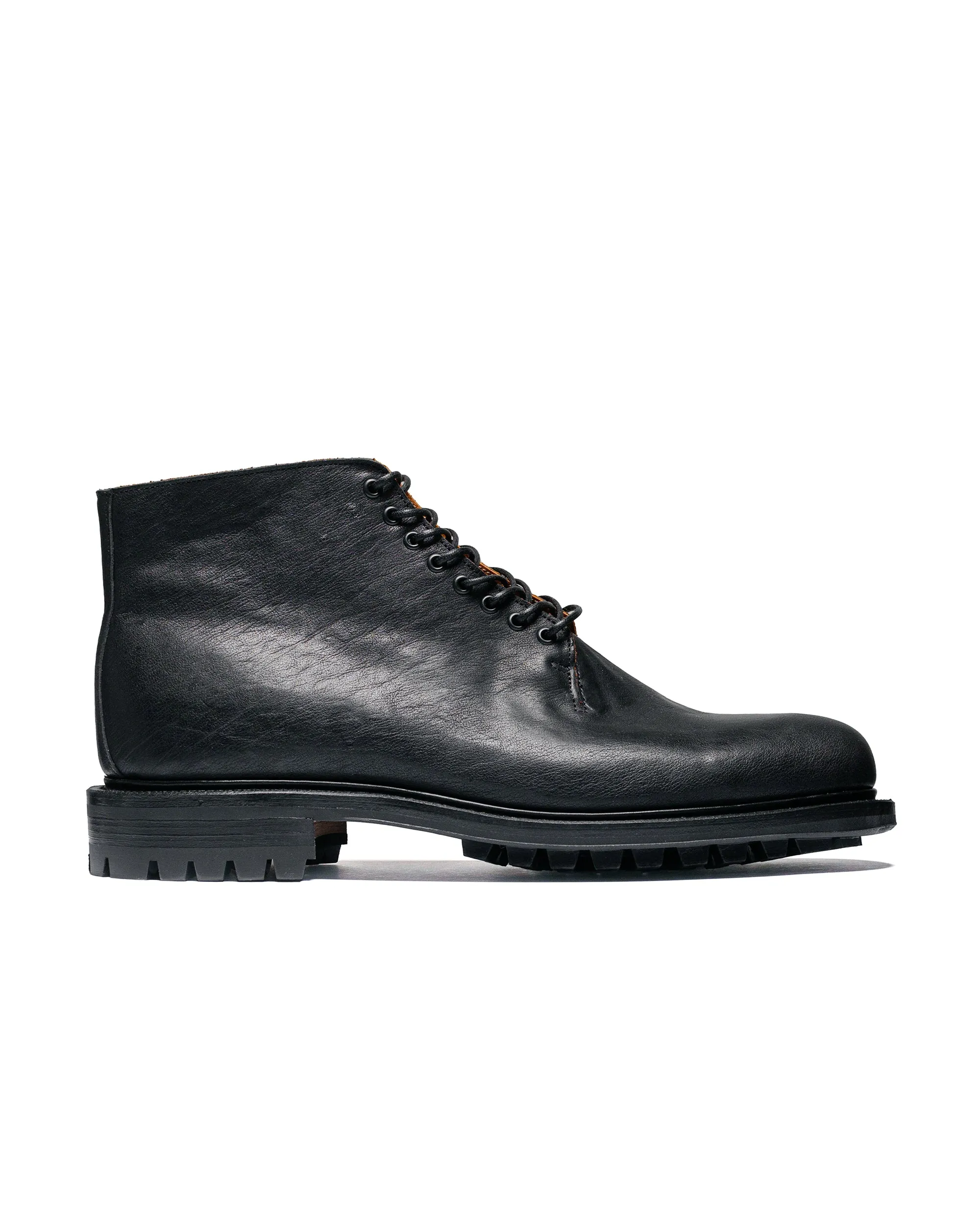 Botte Wholecut Viberg en Kangourou Noir Lavé (Pré-commande)