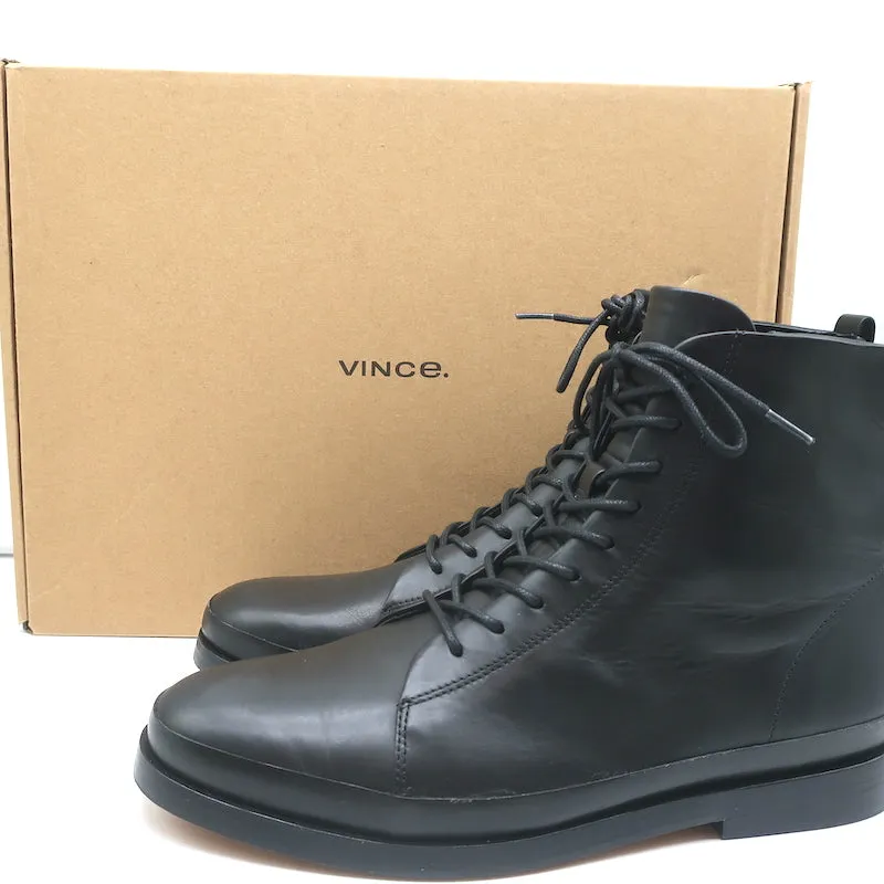 Bottes Vince Cooper à lacets en cuir noir taille 8