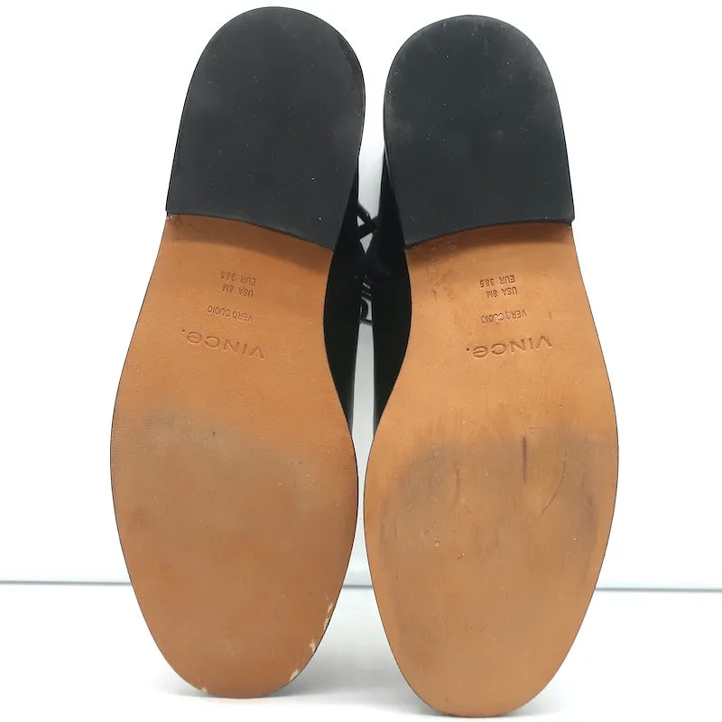 Bottes Vince Cooper à lacets en cuir noir taille 8