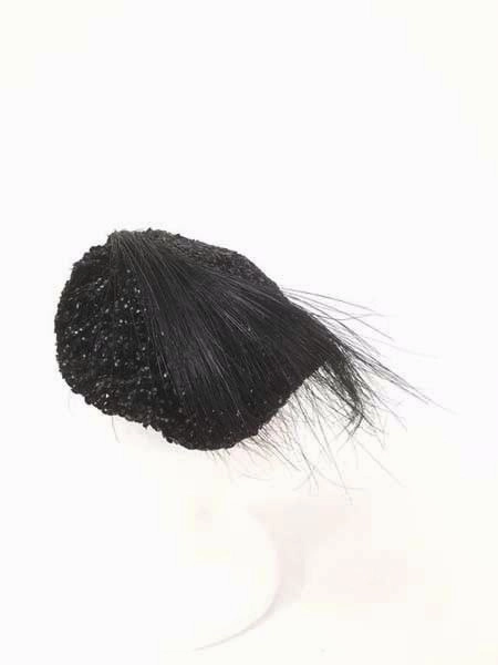 Vintage Milgrim Sequin and Beaded Ostrich Feather Hat