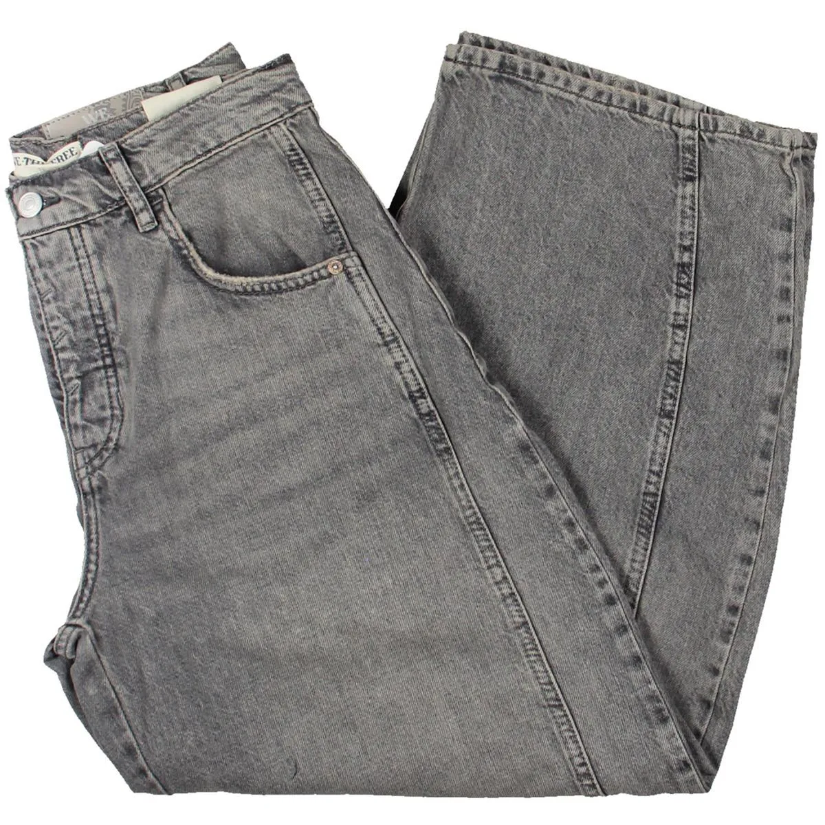 We The Free Women's Jean Crop Effiloché à Taille Moyenne Porte-Bonheur