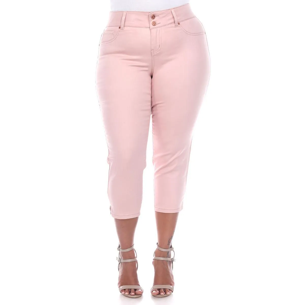 White Mark Jeans Capri en Jean Femme Court