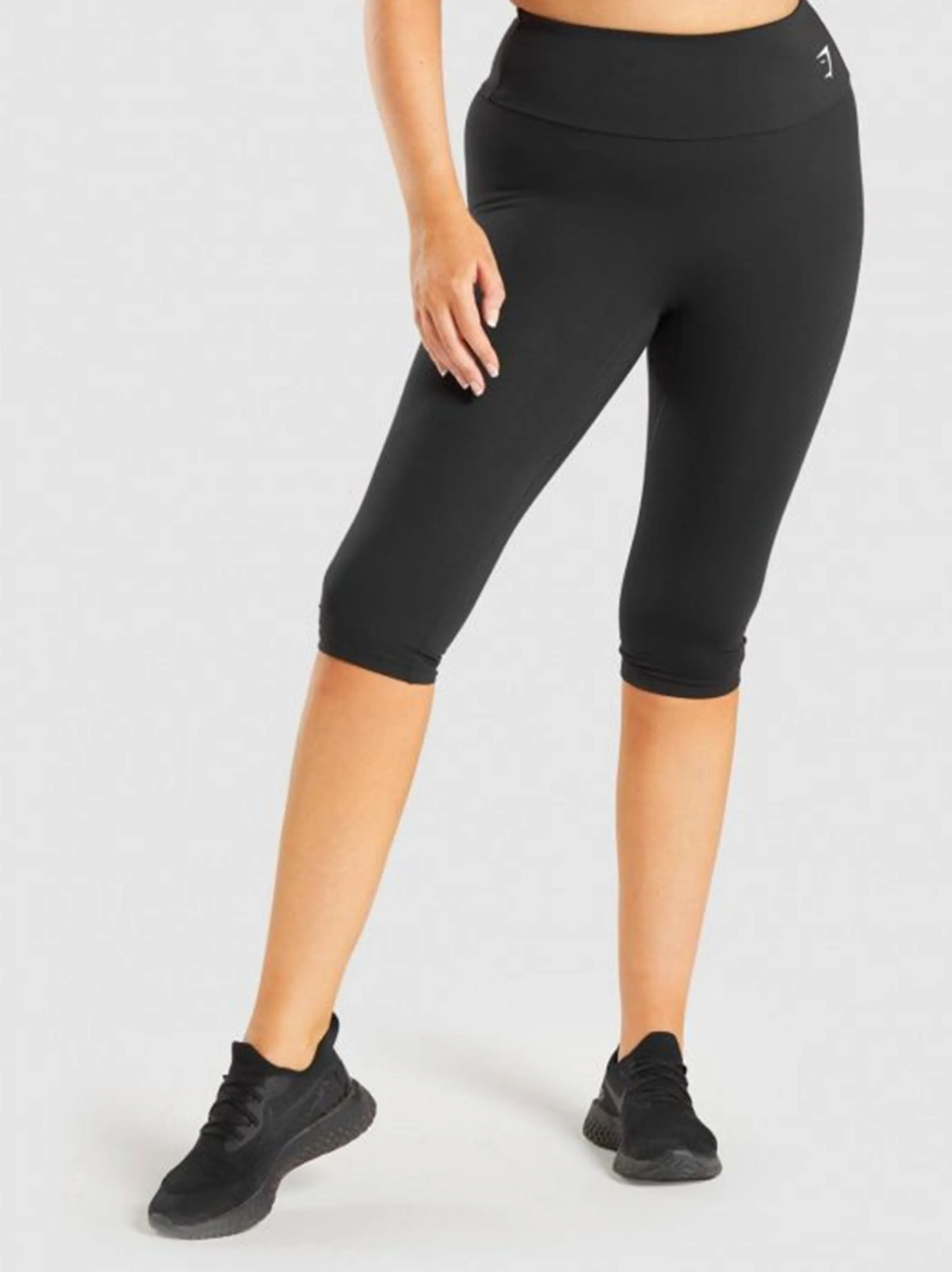 Legging court pour femme avec logo de marque imprimé, Noir