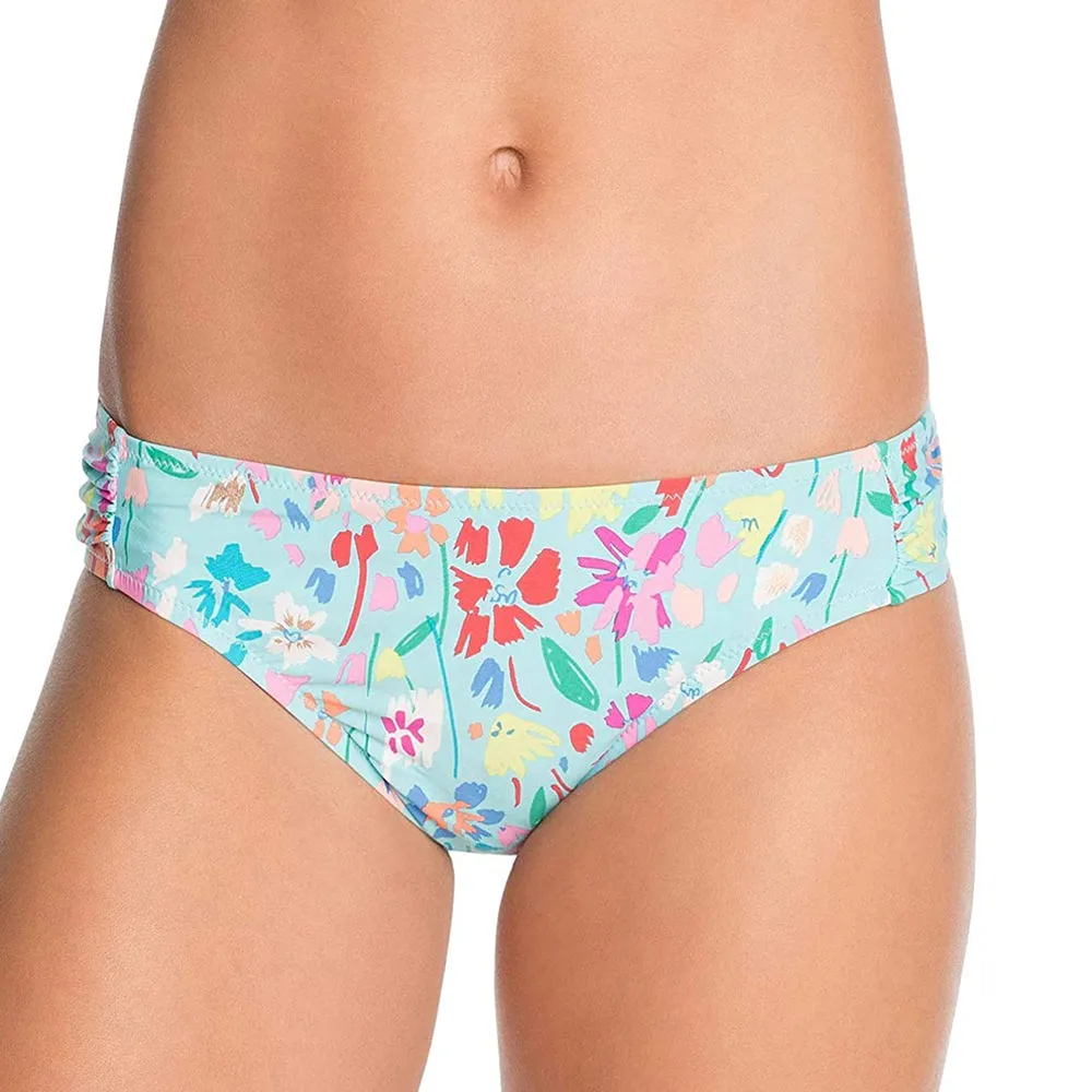 Culotte de Bikini Hipster à Fleurs pour Femme, Bleu