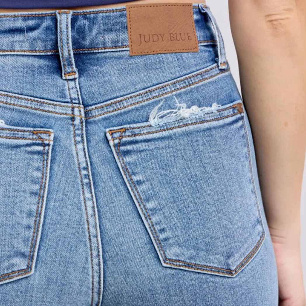 Jeans Femme à Taille Haute Médicalement Lavés, Coupe Large Rétro