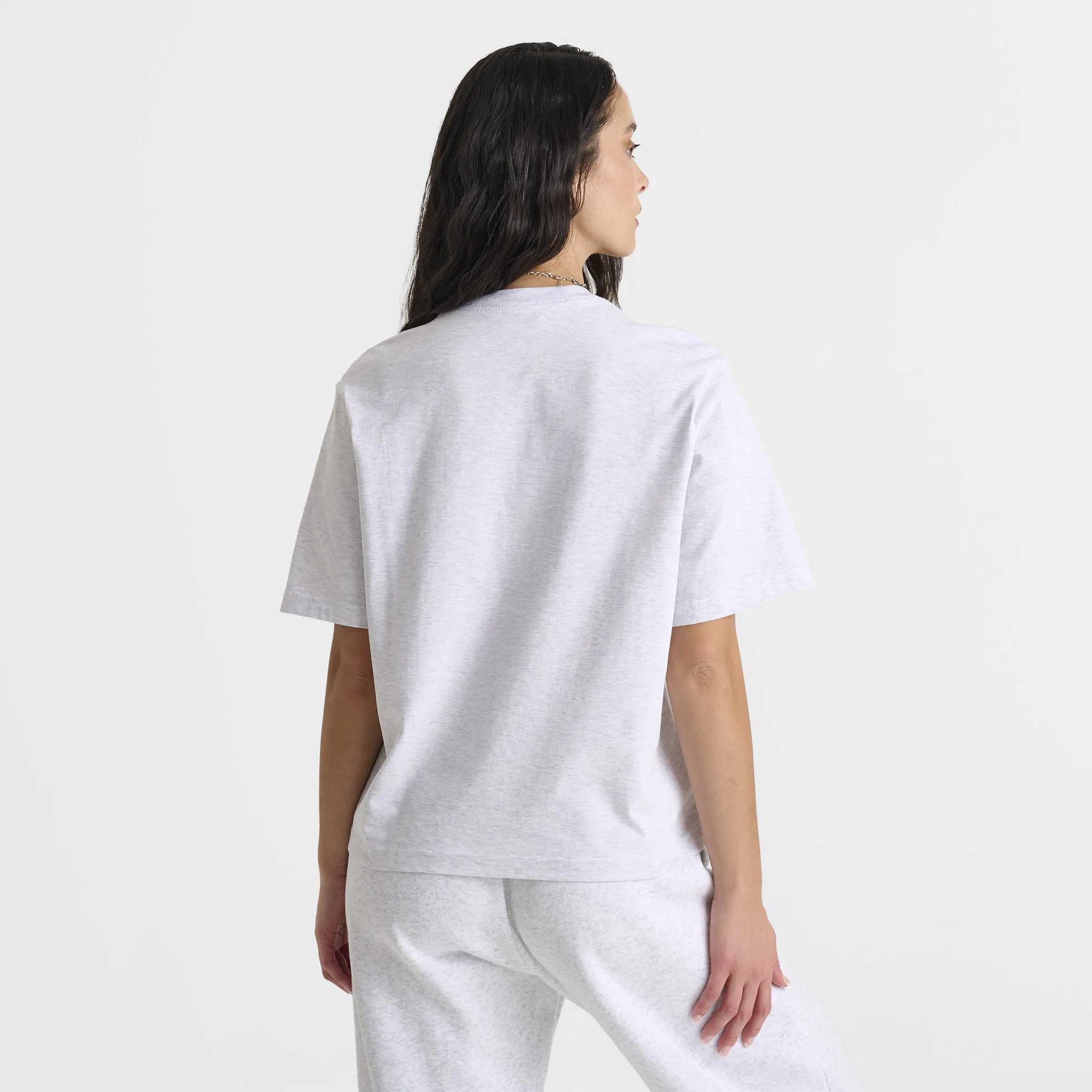 Nike Femme T-shirt graphique oversize Sportswear pour femme Birch Heather / Bleu royal foncé