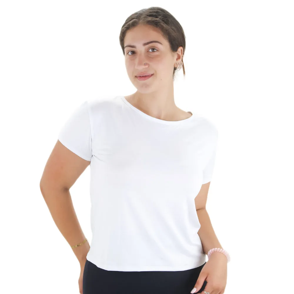 Haut de sport féminin dos nu, Blanc