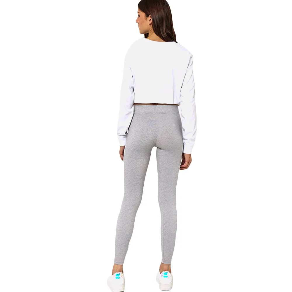 Legging Femme Uni, Gris Clair
