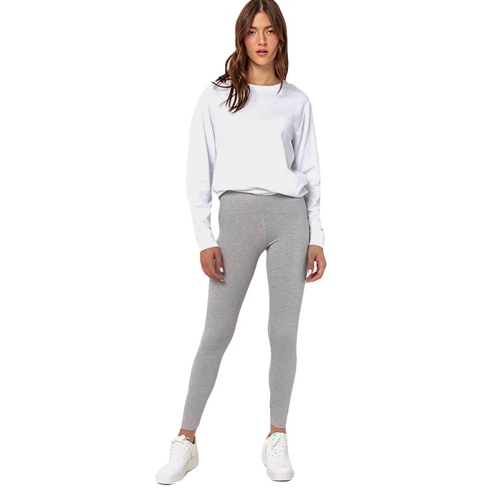 Legging Femme Uni, Gris Clair