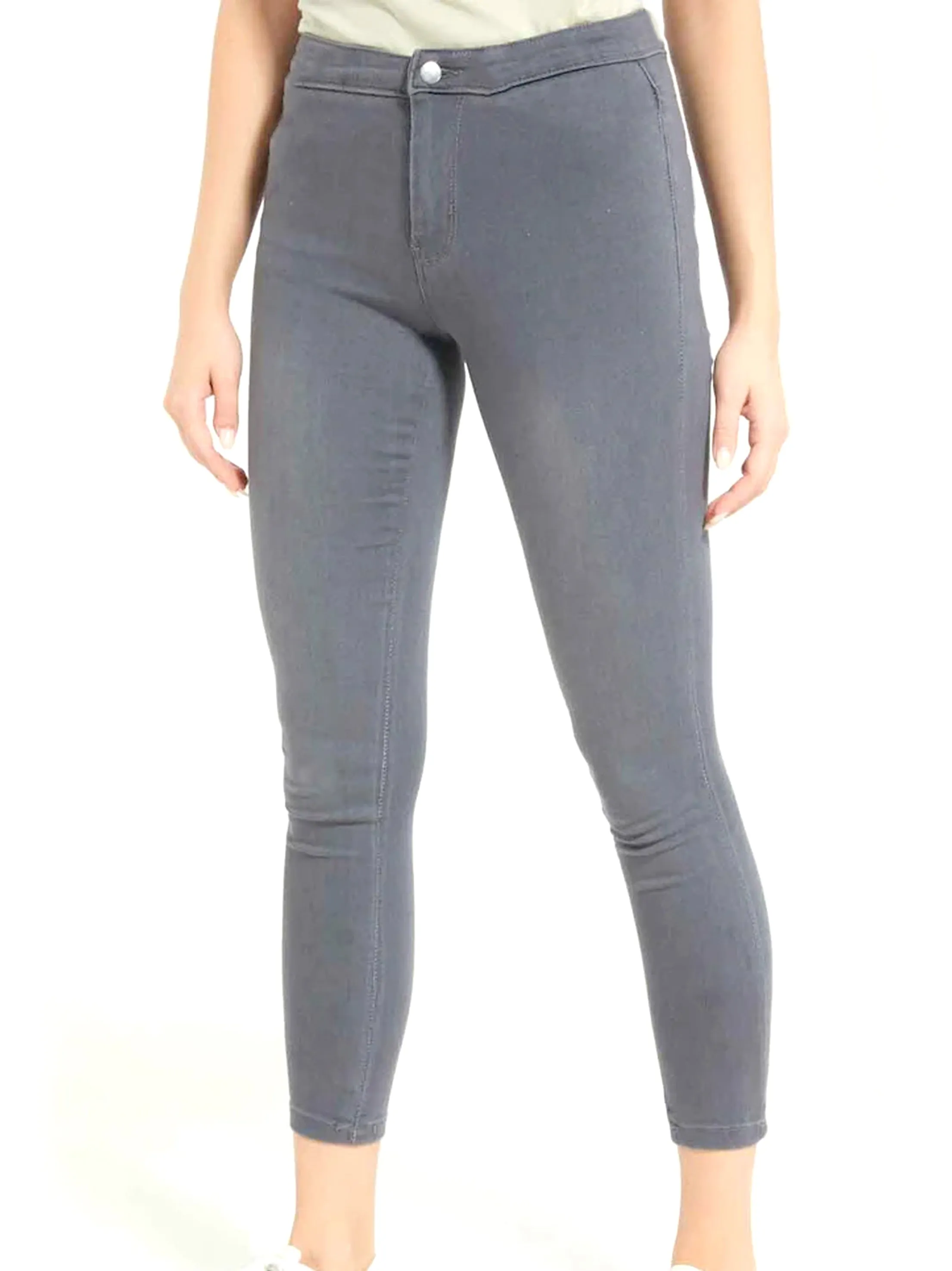 Jeans Skinny Uni pour Femme, Gris