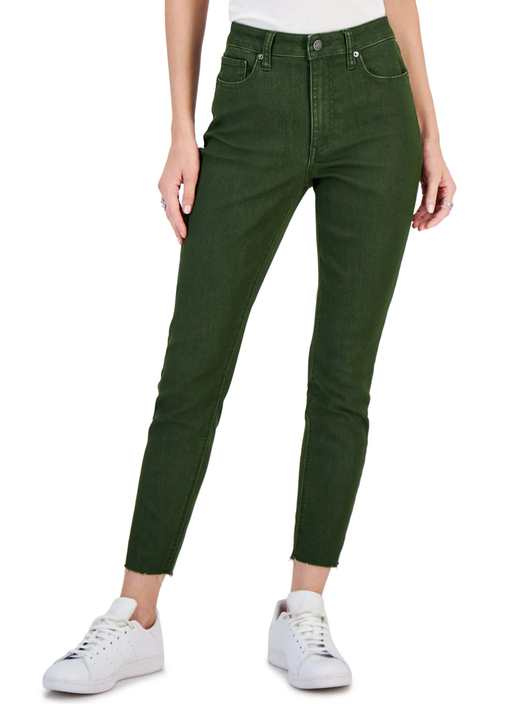 Jeans Skinny Femme Uni, Olive