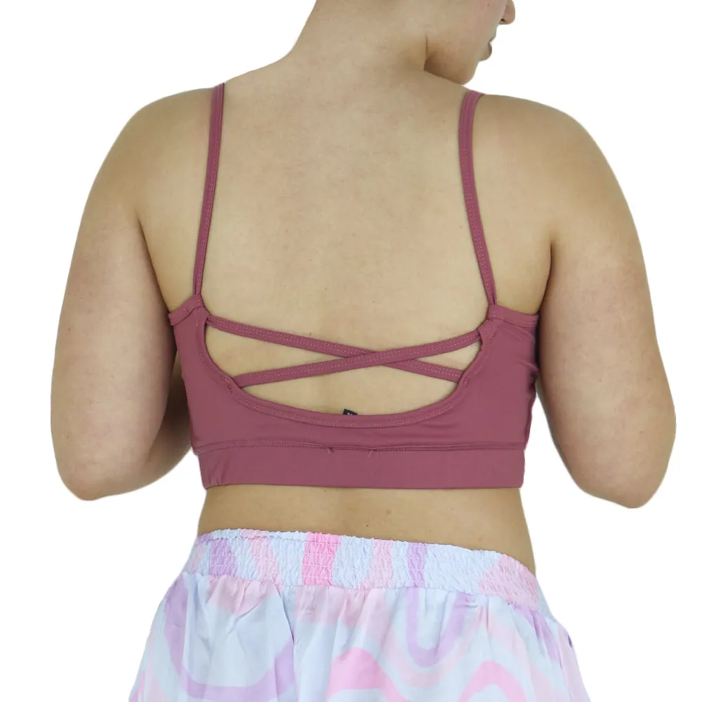 Haut de sport uni pour femme, Rose