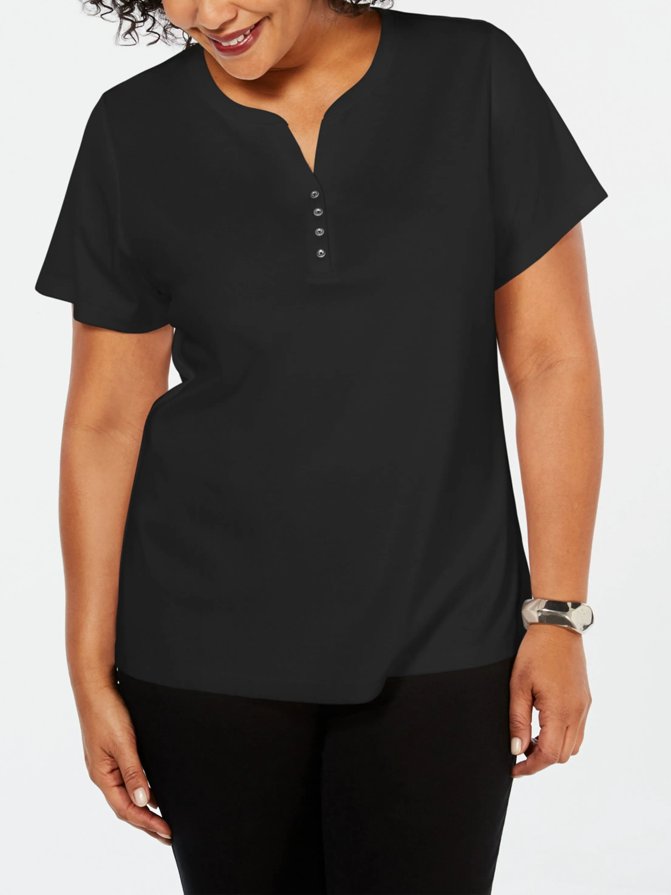 Haut de femme uni, Noir
