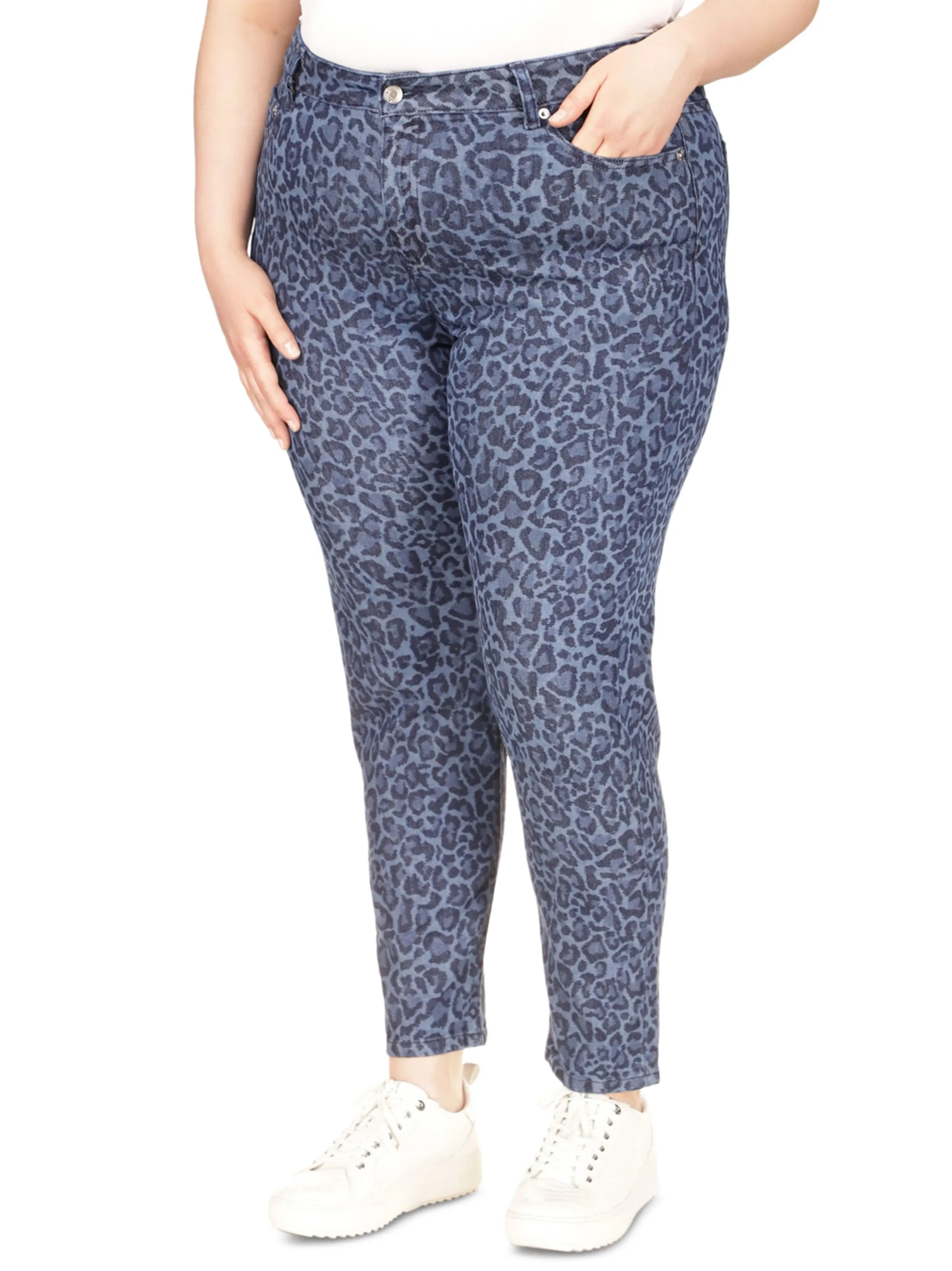 Jeans imprimés pour femme, Bleu
