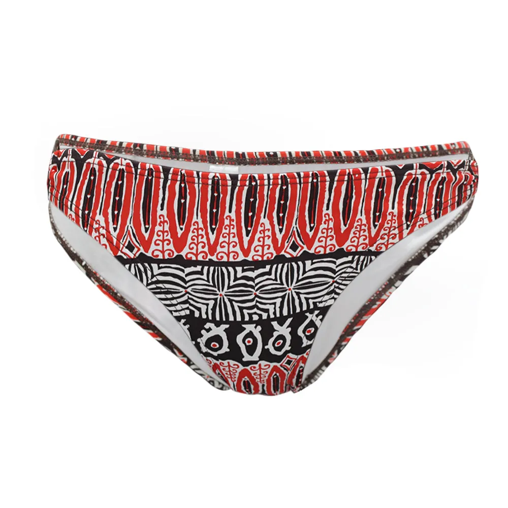 Bas de bikini imprimé avec détail d'anneau pour femme, Multi