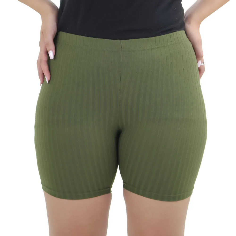 Short côtelé pour femmes, Olive