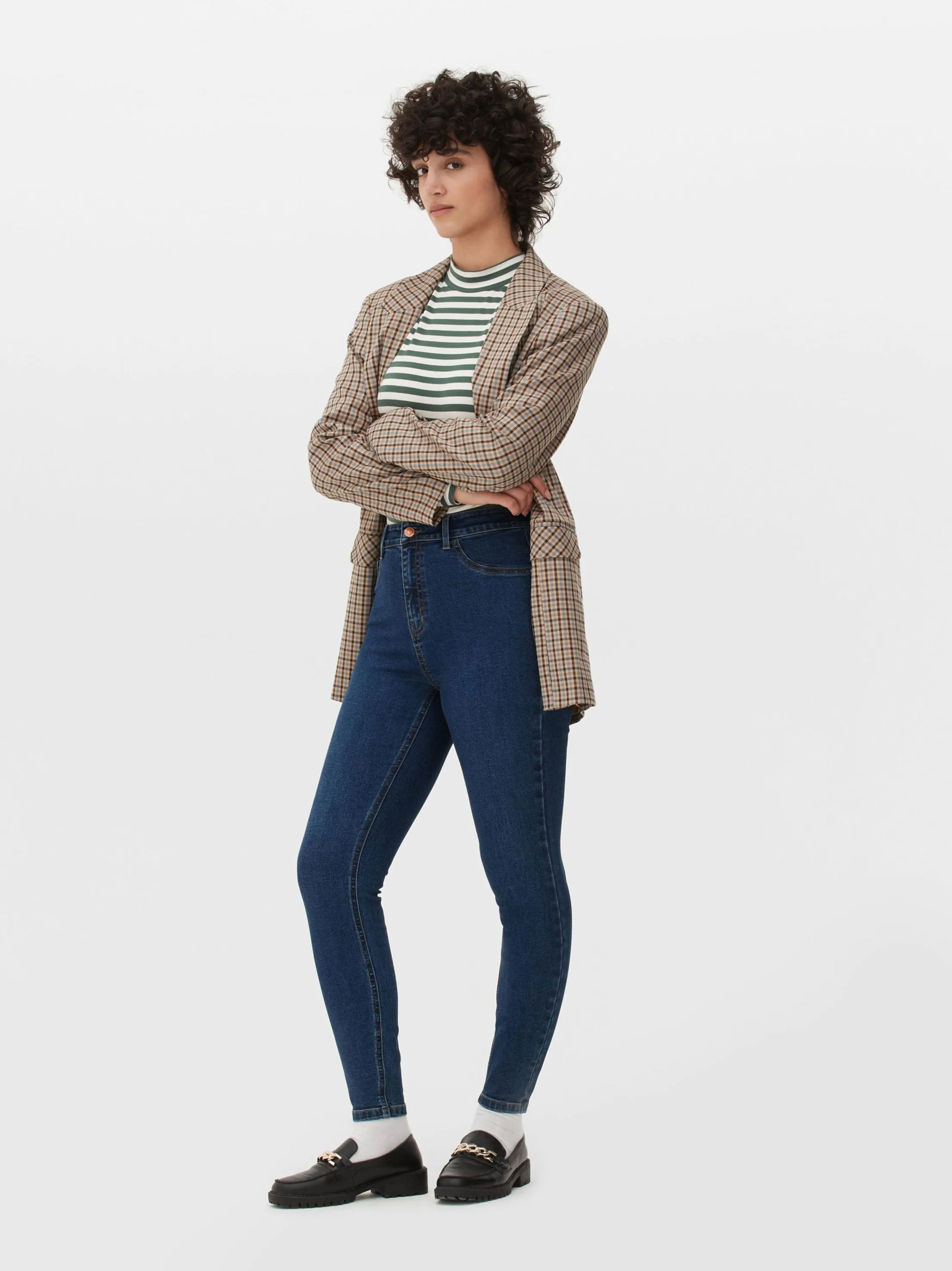 Jean Slim Femme Stretch en Denim, Bleu