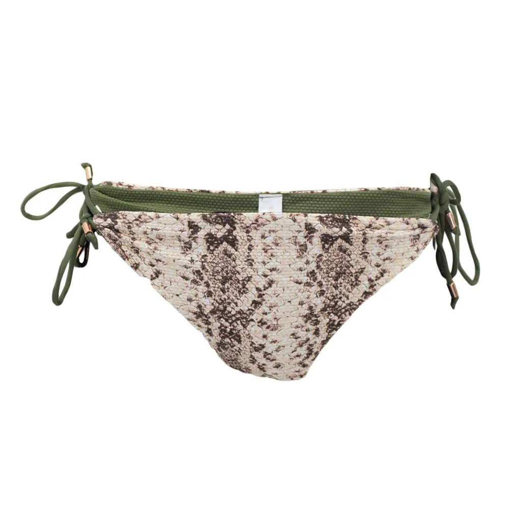 Slip de bikini à imprimé serpent sur le côté pour femme, Multi